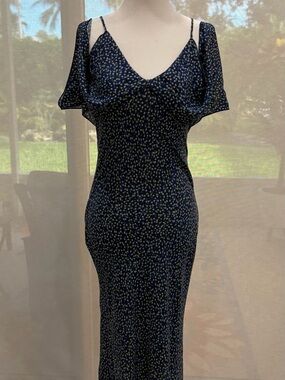 Bailey
 Navy Floral Cold-Shoulder Slip Dress two different ways to wear